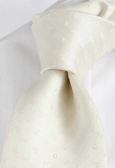PELO Krawatte Extra Lang Paisley champagner