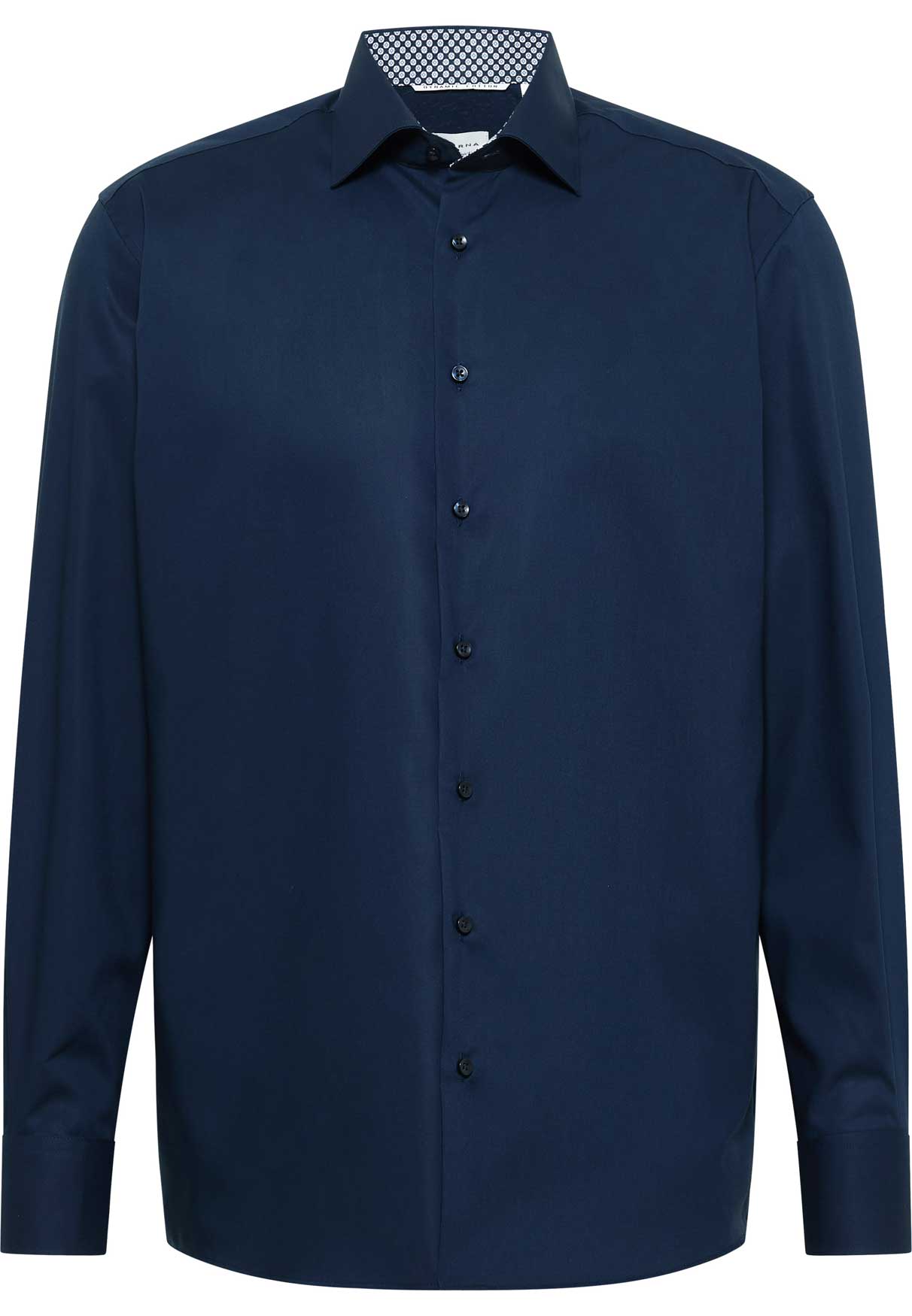 Eterna-Modern-Fit-Hemd-Dynamic-Cotton-in-der-Farbe-dunkelblau-mit-72-cm-Ärmellänge-in-leicht-taillierter-moderner-Passform