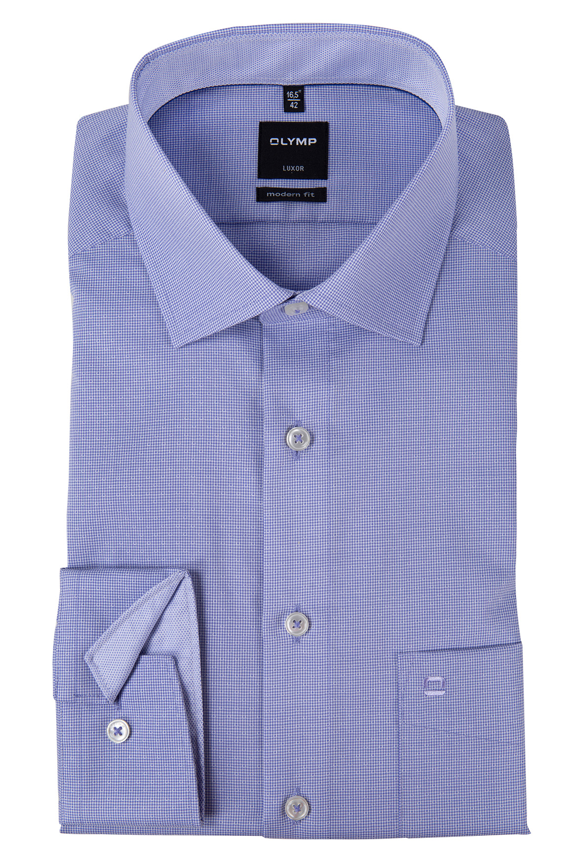 Olymp-Hemd-Modern-Fit-mit-Webmuster-hellblau-und-72er-Ärmel-Lieferant-Hemd24