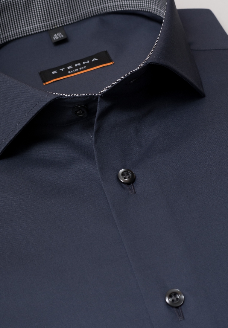 Eterna-Slim-Fit-72-cm-Hemd-in-Farbe-anthrazit-mit-dunkelgrauen-Knöpfen-in-Kragenweite-39-und-40
