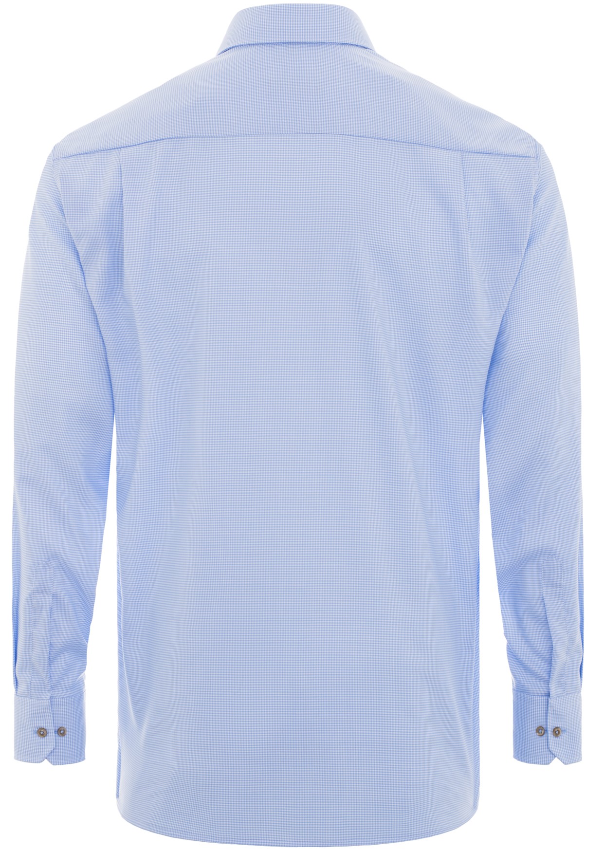 Eterna Hemd Comfort Fit Rückenteil mit Hahnentrittmuster in Farbe hellblau und 68 cm Ärmellänge extra langer Arm