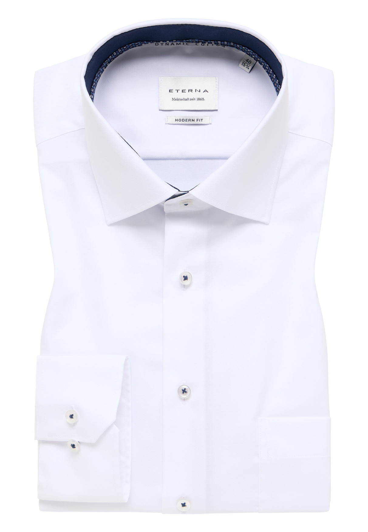 ETERNA Modern Fit Hemd talliert mit extra Ärmel in Farbe weiß - Artikelnummer 1246-00X15K-72.
