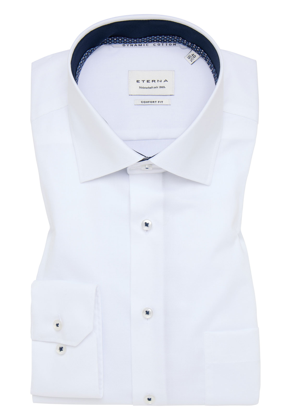 ETERNA Comfort Fit Hemd in weiß mit XXL Ärmel- Artikelnummer 1246-00E15K-72.