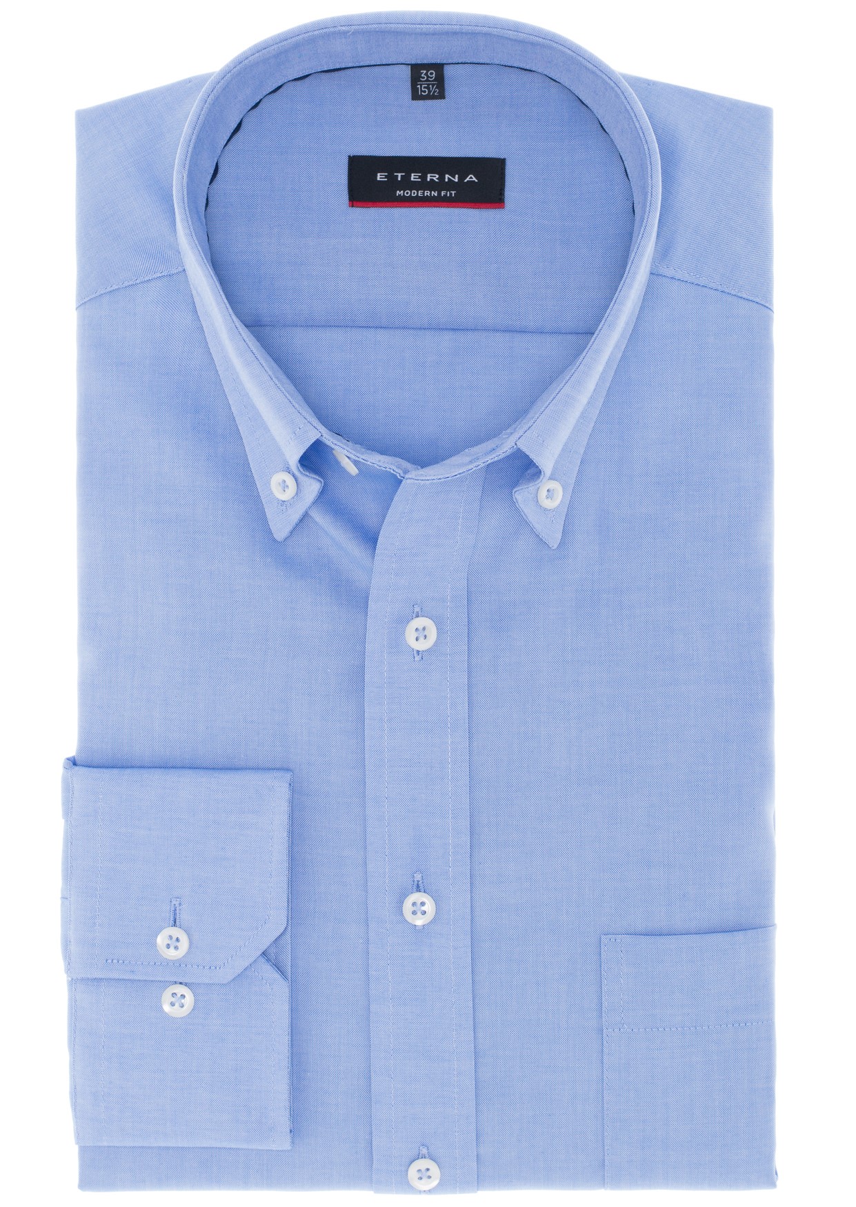 Eterna-Hemd-Modern-Fit-hellblau-mit-Button-Down-Kragen-und-72-Zentimeter-Ärmellänge