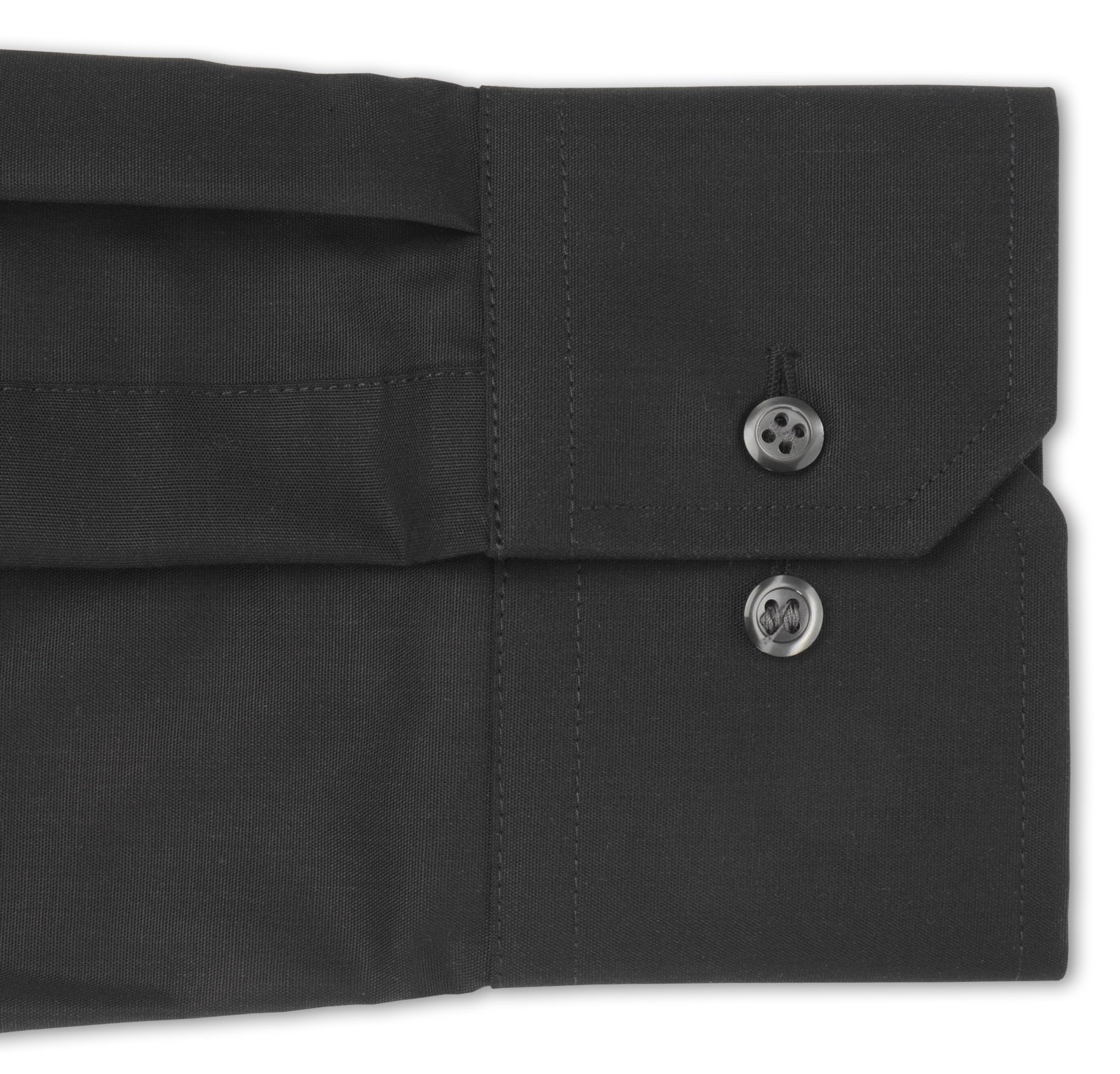 Schwarze Manschette eines Hemdes von Eterna mit extra langem 68 cm Ärmel.