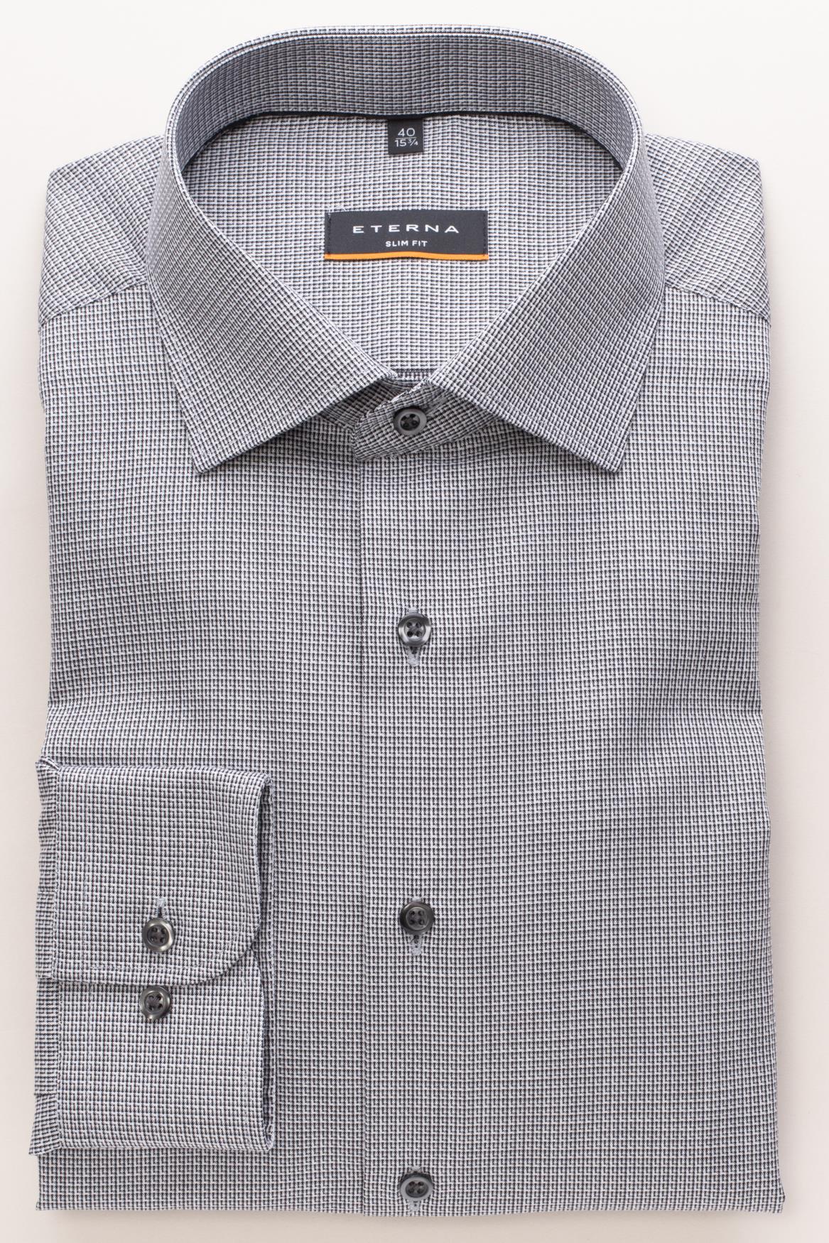 Eterna-Hemd-Slim-Fit-silbergrau-bügelfreier-Baumwoll-Qualität-und-mit-72cm-Ärmellänge