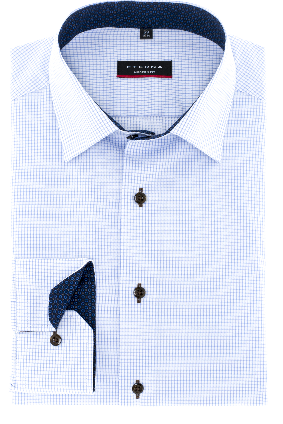 ETERNA-Hemd-Modern-Fit-72-cm-Super-Lang-Kragenweite-40-hellblau-kariert