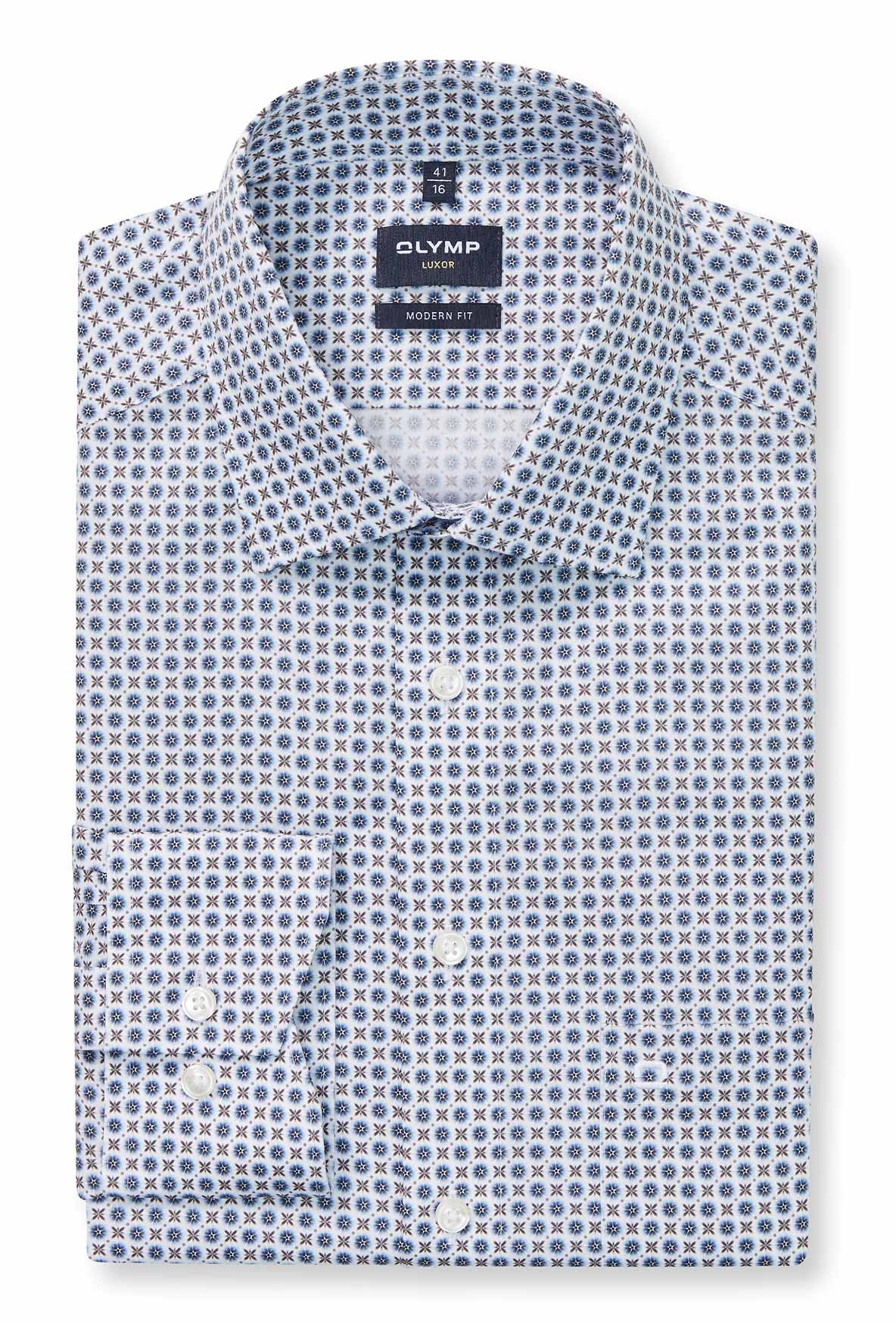Olymp-Hemd-Luxor-Modern-Fit-mit-floralem-Print-Muster-in-den-Farben-weiß-marine-braun-72-cm-extra-Ärmellänge-liefert-Hemd24