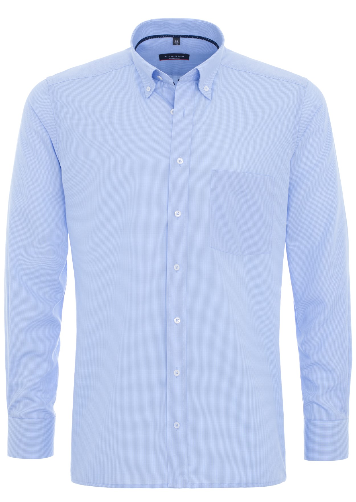 Eterna-Hemd-in-der-Farbe-hellblau-mit-Button-Down-Kragen-auf-der-Büste-dekoriert-mit-Frontal-Ansicht-Ärmellänge-72-cm