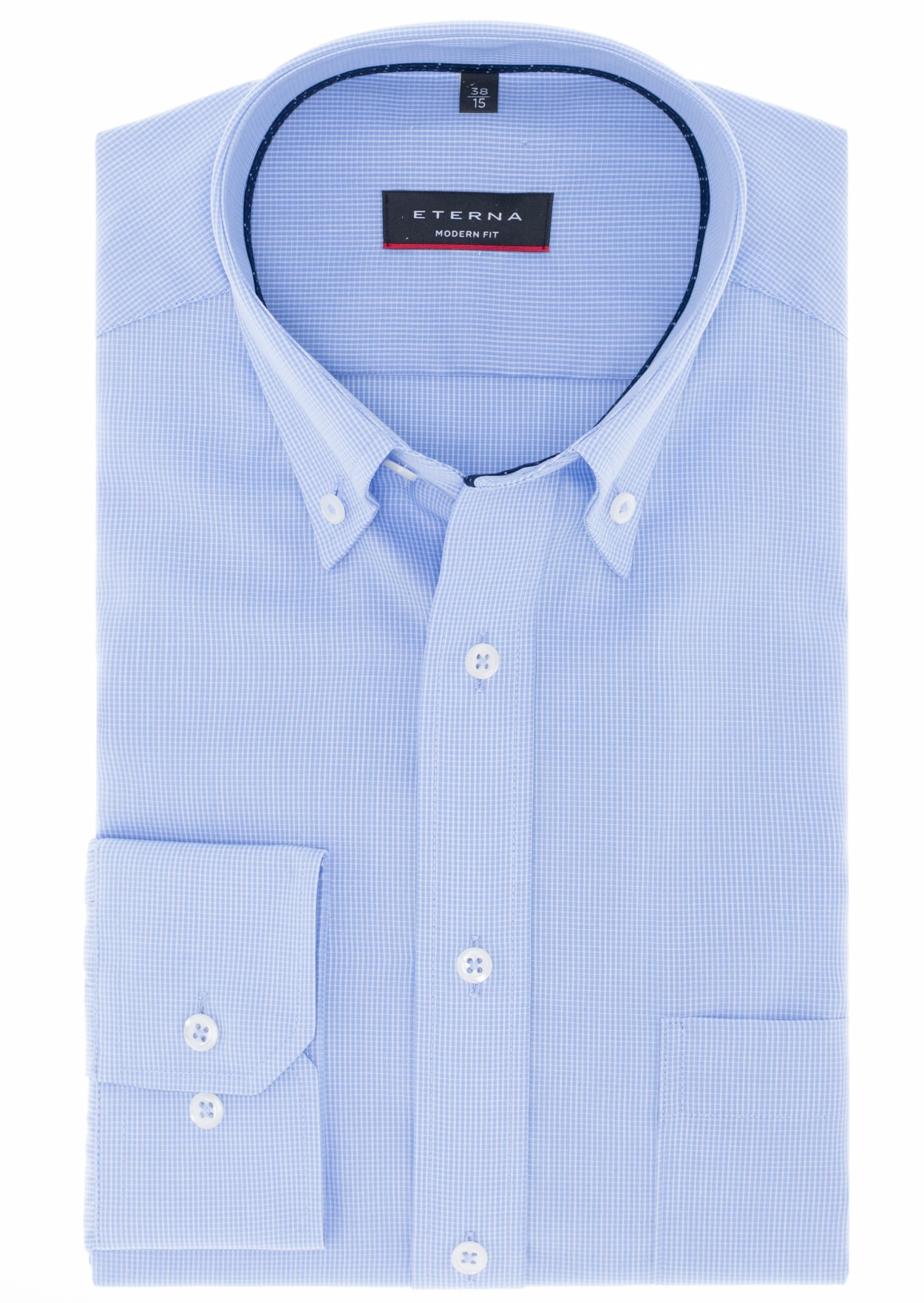 Eterna-Hemd-in-der-Farbe-hellblau-mit-Button-Down-Kragen-und-Ärmellänge-72-cm