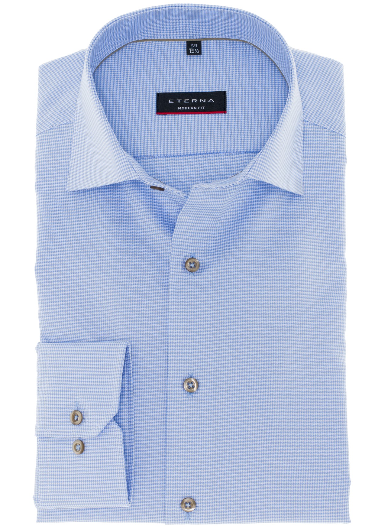 Eterna-Hemd-Modern-Fit-Farbe-hellblau-mit-Hahnentrittmuster-und-72-Zentimeter-Ärmellänge-Superlang-und-bügelfreier-Stoff