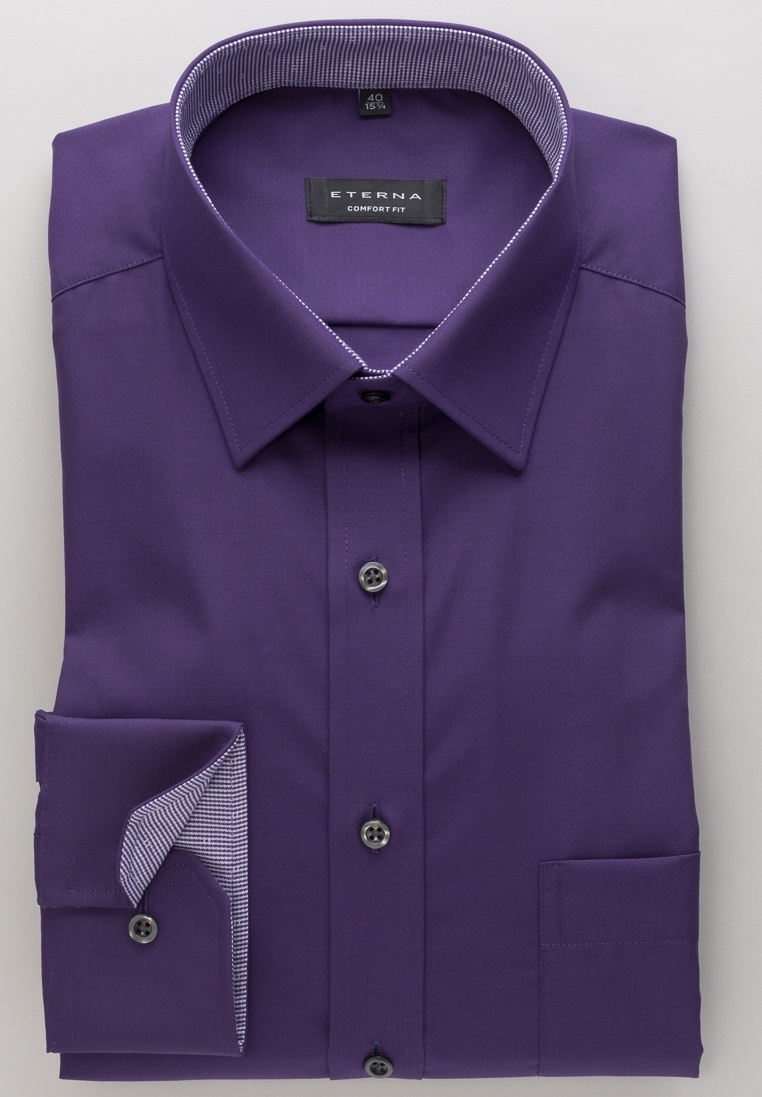 Eterna Hemd Comfort Fit 68 cm Ärmel Extra Lang lila