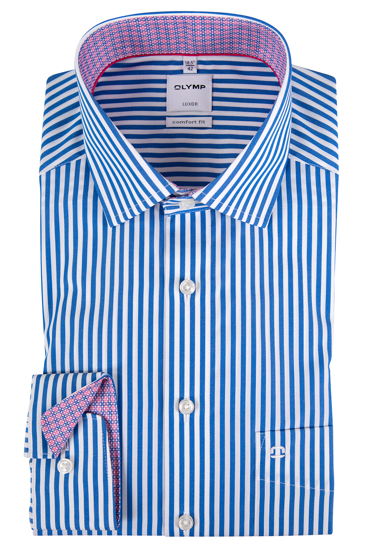Olymp-Hemd-Comfort-Fit-extralange-Ärmel-69-cm-gestreift-in-den-Farben-weiß-blau-pink