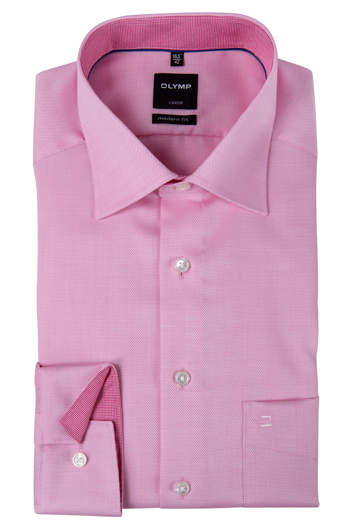 Olymp-Hemd-Modern-Fit-in-Farbe-rosa-pink-uni-mit-feiner-Webstruktur-72-cm-ultra-lange-Ärmel
