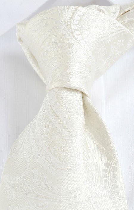 PELO Krawatte Extra Lang Paisley champagner