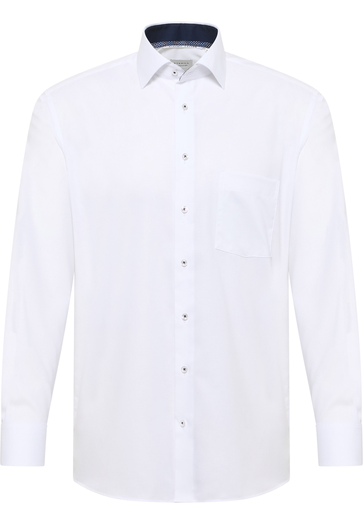 Eterna Modern Fit Hemd tailliert geschnitten in der Farbe weiß mit 72er Ärmellänge Super Lang.