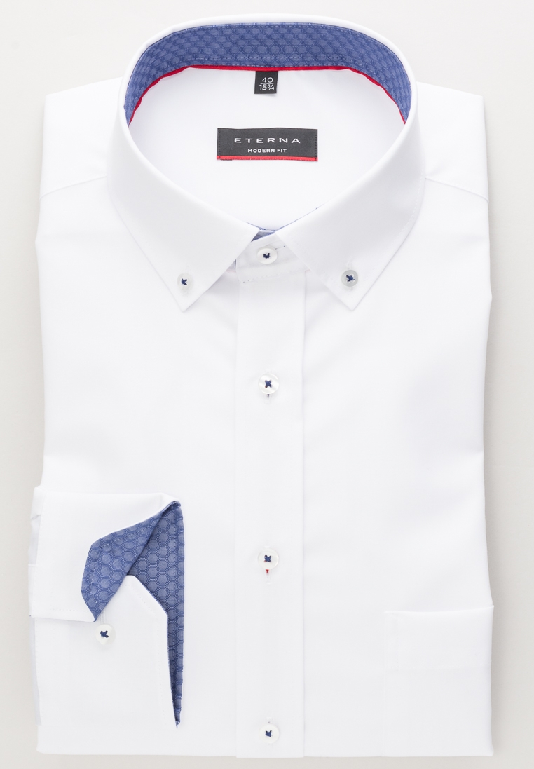 Eterna-Hemd-mit-Button-Down-Kragen-in-Farbe-weiß-verlängerter-Arm-72cm