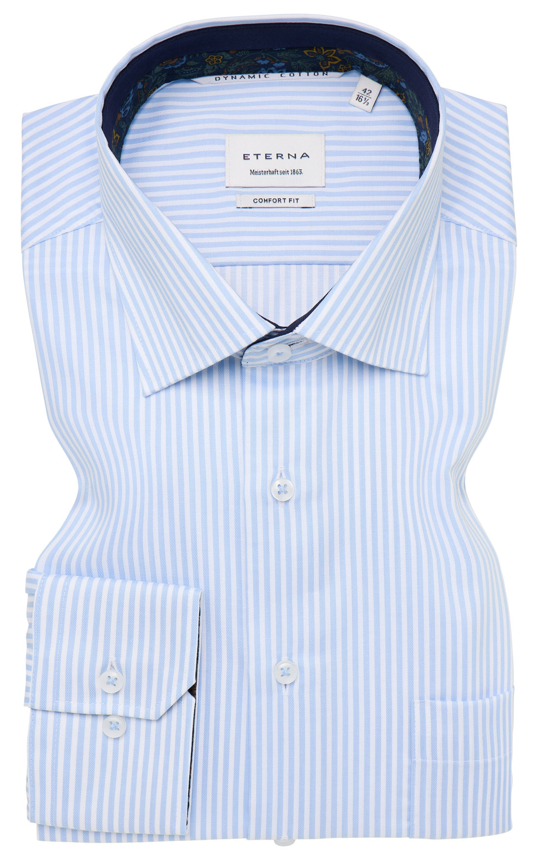 ETERNA-Comfort-Fit-Hemd-Hellblau-gestreift-Kent-Kragen