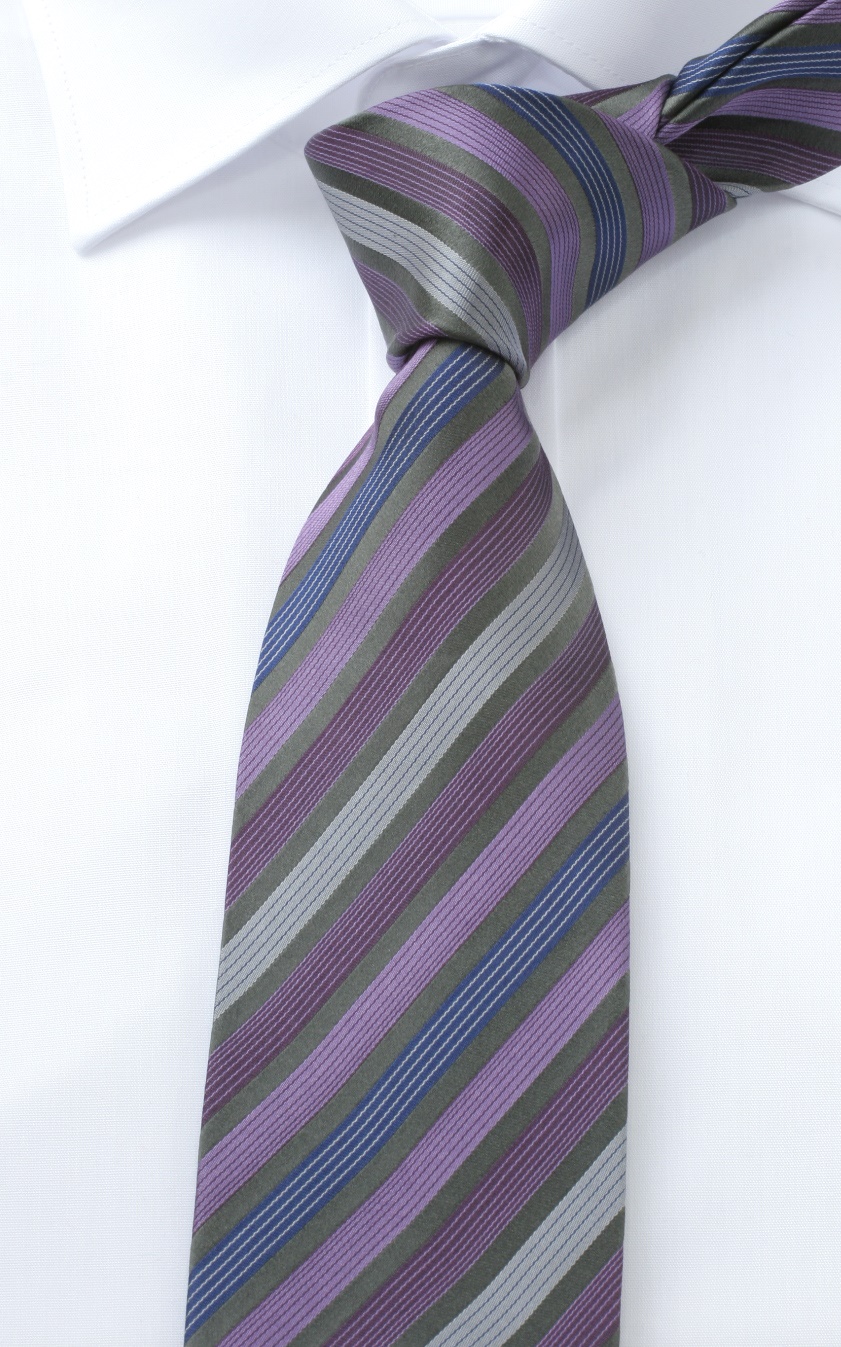 Extralange Eterna Krawatte lila-grau gestreift | ETERNA und Olymp Hemden 68  + 72 cm Extra Lang | Breite Krawatten