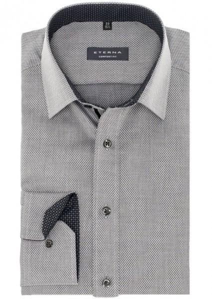 ETERNA Comfort Fit Hemd 72 cm STRUKTUR grau