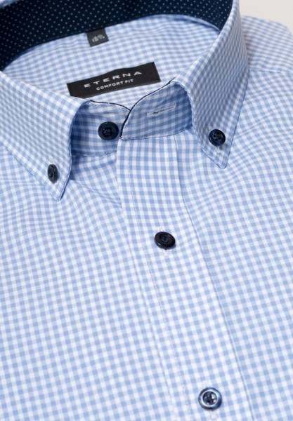 ETERNA Comfort 68 Extra Lang Button-Down hellblau