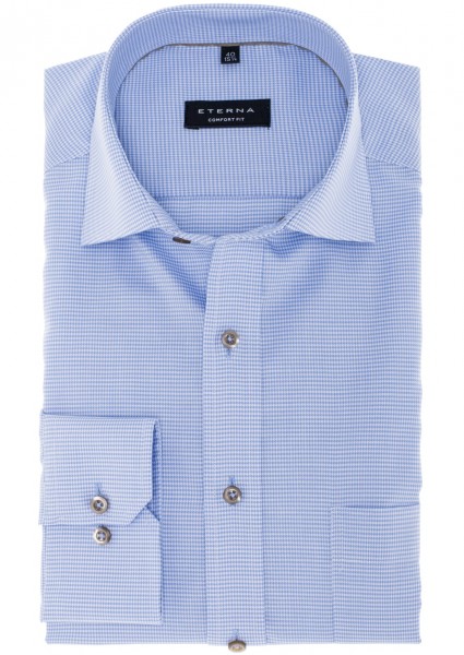 Eterna Comfort Fit 68cm Hahnentrittmuster hellblau