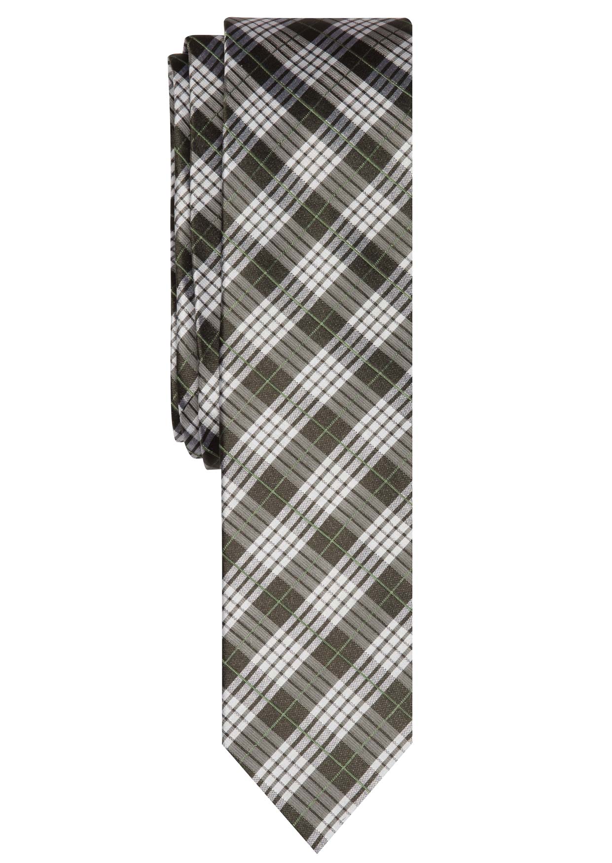 Extralange Eterna Krawatte kariert dunkelgrün-weiß | ETERNA und Olymp  Hemden 68 + 72 cm Extra Lang
