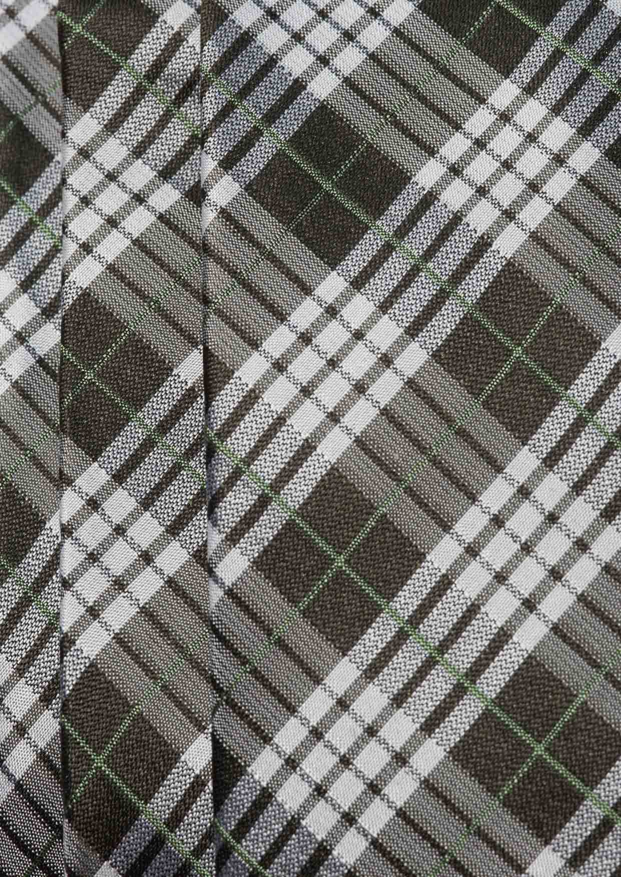 silber Hemden Eterna ETERNA und cm | mit Karomuster grün Olymp weiß grau Lang 68 + Krawatte Extra 72