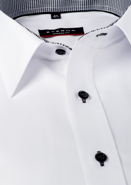 Eterna Hemd schwarz weiß 72 cm extra lang