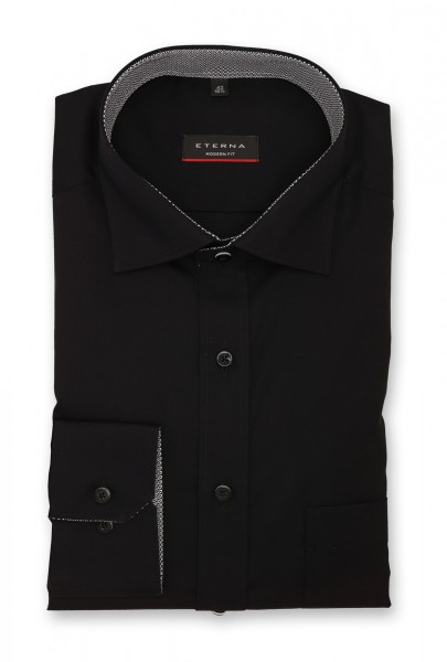 ETERNA Modern Fit Hemd 72 cm SUPER LANG schwarz